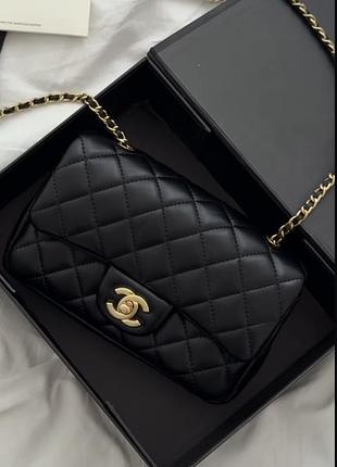 Сумки для жінок chanel classic 1.55 small single flap чорна
