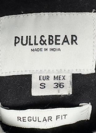 Рубашка мужская pull &amp; bear бело-черная s- m хлопок 5