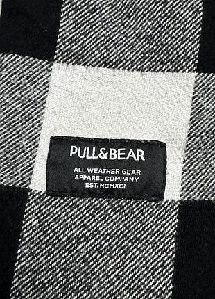Рубашка мужская pull &amp; bear бело-черная s- m хлопок 6