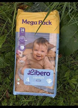 Підгузки libero comfort 4 (7–14 кг), 74 шт. mega pack