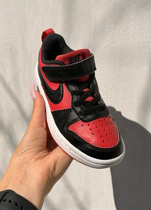Оригінальні кросівки дитячі nike court borough low recraft чорно-червоні dv5457-600, eur 28, устілка 17 см