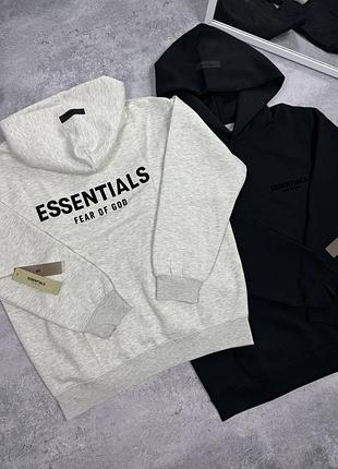 Худі унісекс essentials біле, чорне 2
