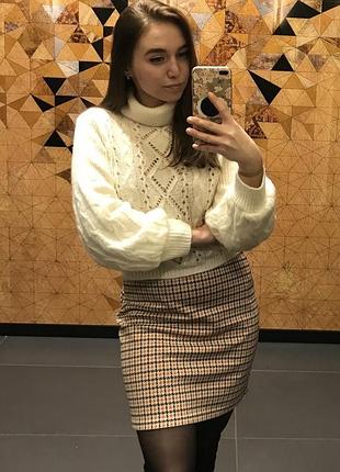 Жіночий комплект: укорочений светр nu-kd та спідниця m&s, розмір s