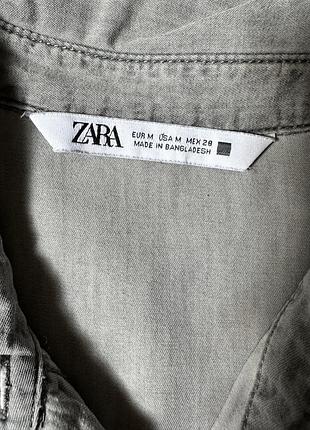 Zara серая рубашка на кнопках 4