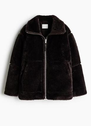 Шубка h&m коричнева 5