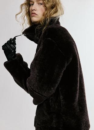 Шубка h&m коричнева 4