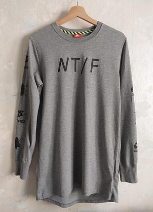 Реглан мужской nike m 46р., серый, хлопок, для бега