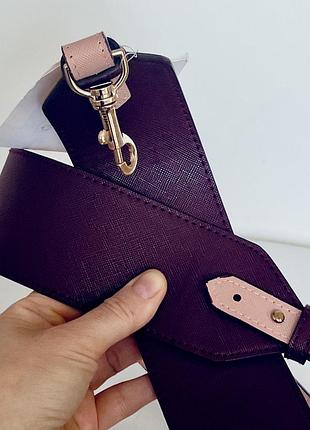 Аксесуари для сумок жіночі stradivarius двосторонній широкий ремінь бордовий/пудровий