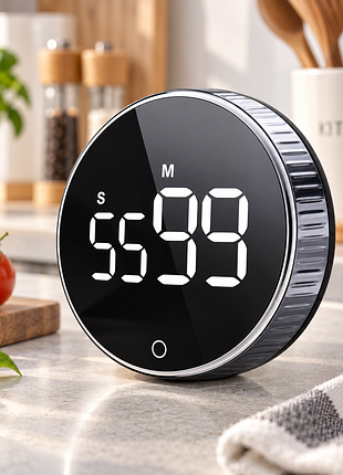 Цифровой кухонный таймер с магнитной крепью / таймер с led-экраном, 3 уровнями громкости и функцией обратного, прямого отсчета