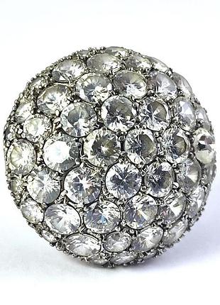 Крупное серебряное кольцо с камнями. 925 проба.