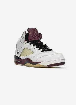 Nike air jordan 5 retro white/brown 2