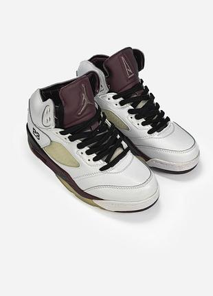 Nike air jordan 5 retro white/brown 7
