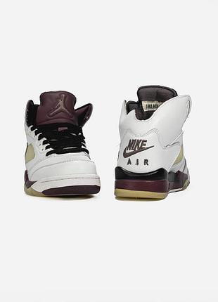Nike air jordan 5 retro white/brown 8