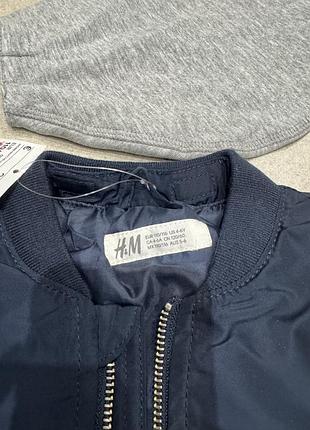 Куртка бомбер для хлопчика h&m синя 110/116 2