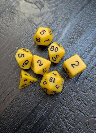 Жовті дайси кубики для гри dungeons and dragons yellow dice d20 підземелля і дракони dnd набір кубиків