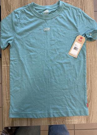Дитяча футболка для хлопчика levi’s,  бірюзова, бавовна, розмір 128-132 см