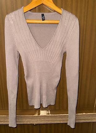 Светр marciano by guess у рубчик, приталений, v-подібний виріз