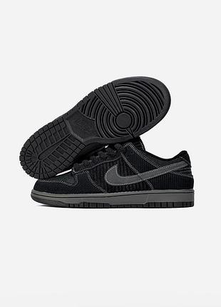 Nike dunk low “triple black corduroy”