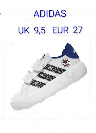 Круті стильні кросівки бренду adidas grand court marvel spiderman   uk  9,5  eur  27