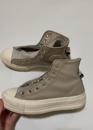 Кеди жіночі converse високі бежеві