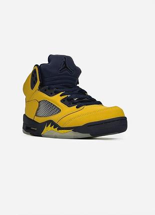 Nike air jordan 5 retro yellow/blue 2