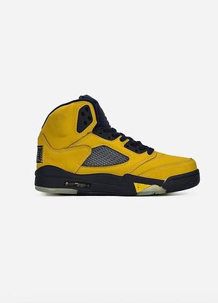 Nike air jordan 5 retro yellow/blue 6