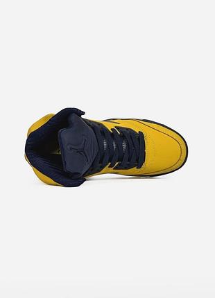 Nike air jordan 5 retro yellow/blue 5