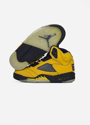 Nike air jordan 5 retro yellow/blue