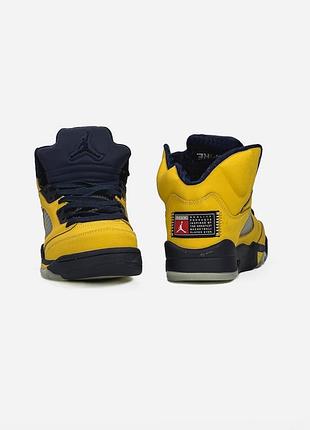 Nike air jordan 5 retro yellow/blue 8
