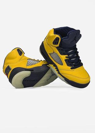 Nike air jordan 5 retro yellow/blue 3