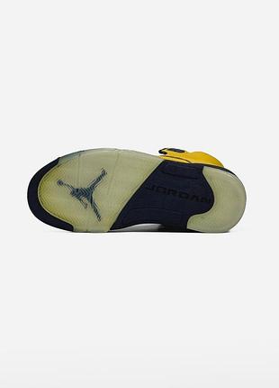 Nike air jordan 5 retro yellow/blue 9