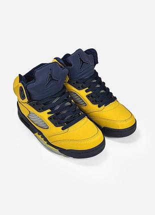 Nike air jordan 5 retro yellow/blue 7