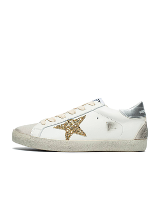 Жіночі кросівки golden goose superstar sneakers with golden glitter