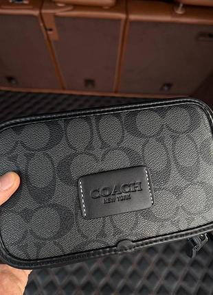 Сумка чоловіча coach месенджер чорна 6