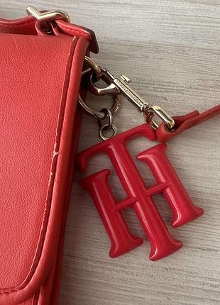 Сумка жіноча tommy hilfiger коралова, 22х19х5 см, подарунок до покупки
