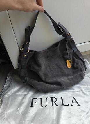 Сумка жіноча furla замшева сіра