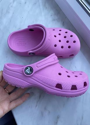 Оригінальні дитячі рожеві сабо бренду crocs, модель classic clog 28-29р( 17,5-18 см)