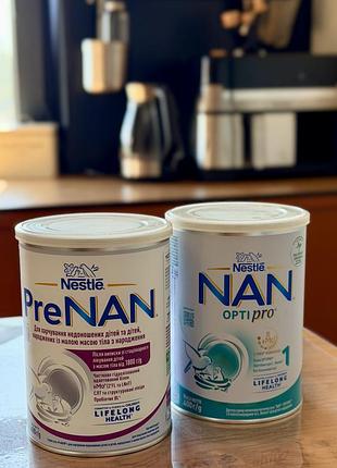 Суміш для годування pre nan для недоношених та nan optipro 1