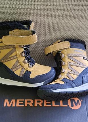 Черевики для хлопчика merrell зимові, гірчичні з чорним