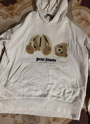 Чоловіче худі palm angels біле з ведмедем