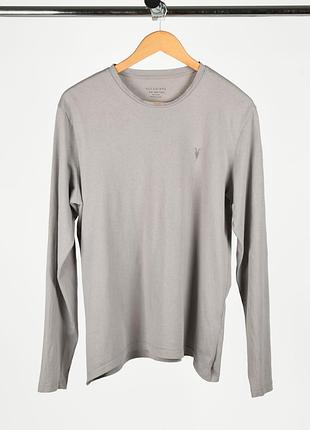 Allsaints оригинал мужской лонгслив серый из хлопка размер м l