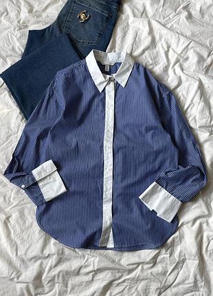 Сорочка в смужку синя h&m