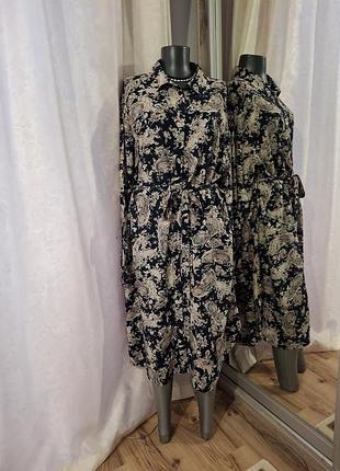 Стильное с пояском платье 👗рубашка пейсли 4