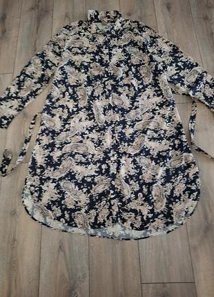 Стильное с пояском платье 👗рубашка пейсли 7