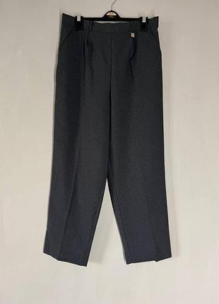Нові класичні жіночі штани classic uk 14 / l (пояс 38 см) графітові на гумці зі стрілками