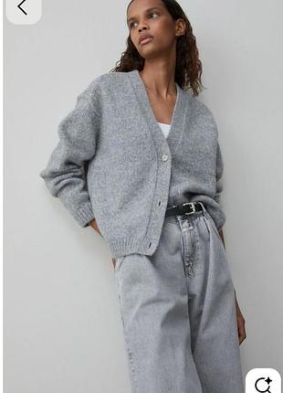 Жіночий кардиган zara сірий теплий