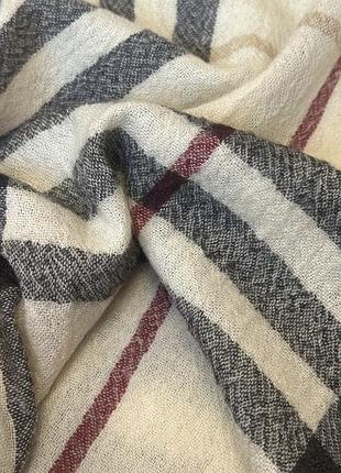 Шарф-палантин burberry в класичну клітинку (тонка вовна + шовк)