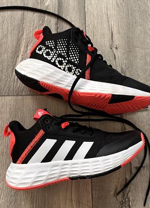 Adidas 33 кроссовки на мальчика девочку унисекс чёрная с оранжевым сетка кеды полуботинки высокие кроссовки