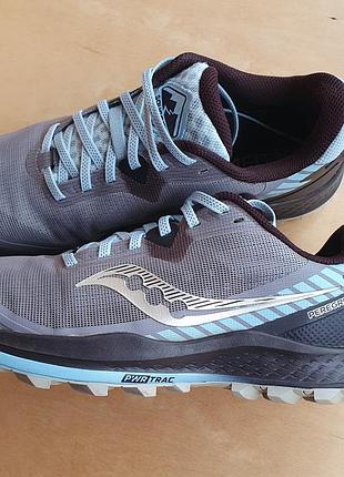 Кросівки жіночі saucony peregrine 11 zinc/sky/loom сірі, блакитні розмір 41-42