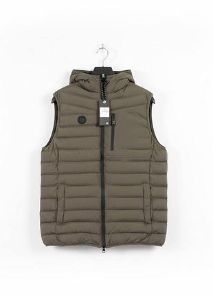 Чоловіча стьобана жилетка threadbare з капюшоном хакі s m